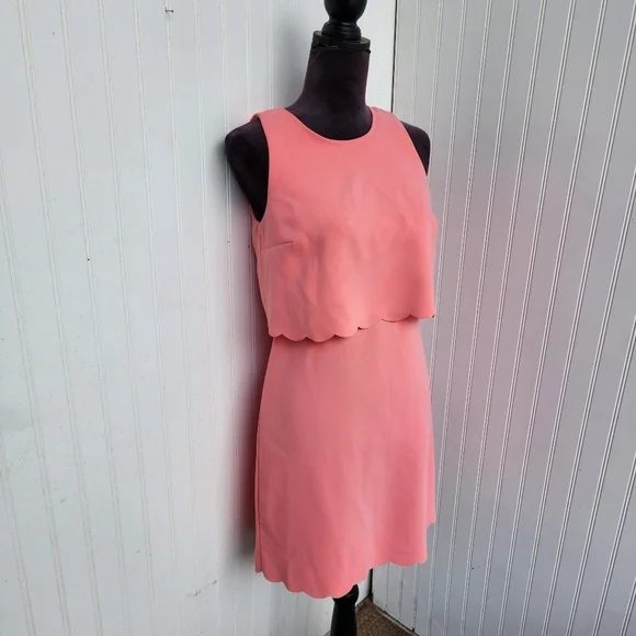 LOFT Pink Sleeveless Tiered Mini Dress for Cocktail - Picture 4 of 15